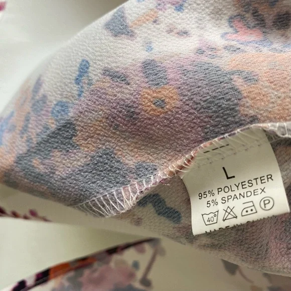 LAST CHANCE SALE!Floral Print Colorful Boho Front Tie Blouse Wide Kimono Sleeves - Picture 9 of 10